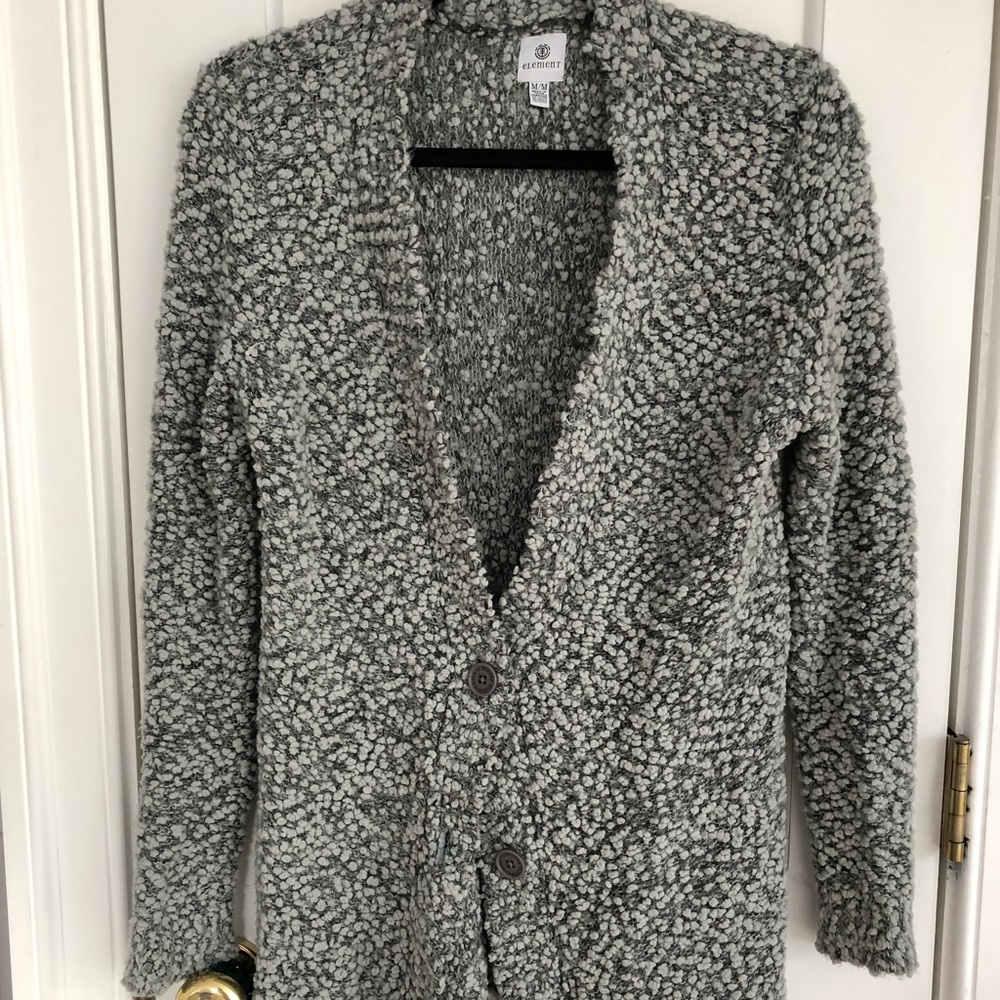 Grey cozy cardigan with cute buttons